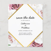 Pink Floral Blush geometric Save the Date (Voorkant)