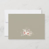 Pink Floral Boho Rustic Wedding RSVP Kaartje (Achterkant)