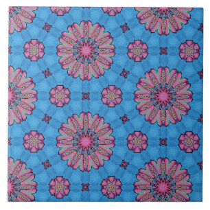 Pink Floral Boho Tegeltje