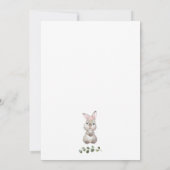 Pink Floral Bunny Baby shower Greenery Kaart (Achterkant)
