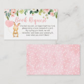 Pink Floral Bunny Demande de carte Insérer (Devant / Derrière)