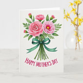 Pink Floral Celebration Card Kaart (Gele Bloem)