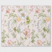 Pink Floral Chinoiserie Cadeaupapier (Vlak)