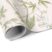 Pink Floral Chinoiserie Cadeaupapier (Rol Hoek)
