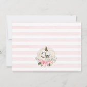 Pink Floral Citrouille Photo Anniversaire Carte de (Dos)