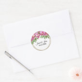 Pink Floral Classic Round Sticker (Envelop)