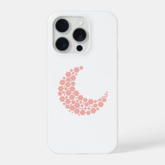 Pink Floral Crescent Moon – Boho Minimalist Moon 
