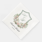Pink Floral Crest Servet (Hoek)