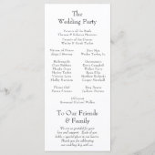 Pink Floral Crest Wedding Programma (Achterkant)