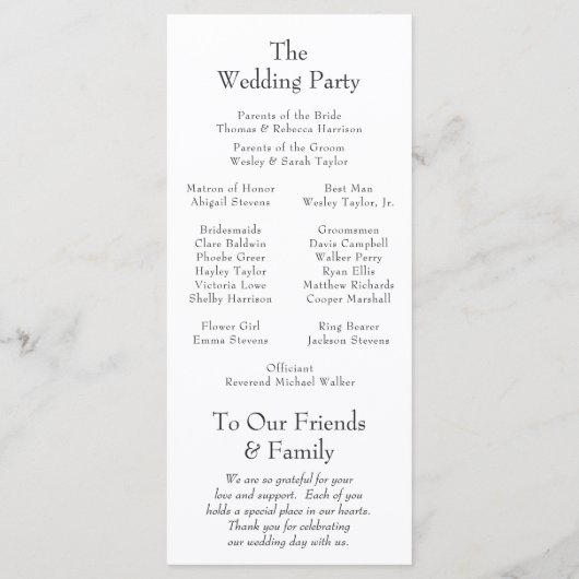 Pink Floral Crest Wedding Programma (Achterkant)