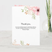 Pink Floral Dans l'amour programme de mémoire funé (Dos)