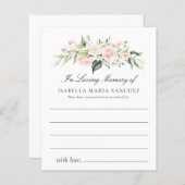 Pink Floral Deel een Memory Funeral Attendence Car (Voorkant / Achterkant)