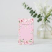 Pink Floral Earring Display Holder Card Visitekaartje (Staand voorkant)