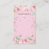 Pink Floral Earring Display Holder Card Visitekaartje (Voorkant)
