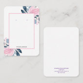 Pink Floral Earring Display Holder Visitekaartje (Voorkant / Achterkant)