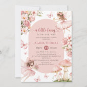 Pink Floral Fairy Baby Shower Invitation (Devant)