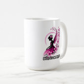 Pink Floral Fairy-Silhouette Koffiemok (Voorkant rechts)
