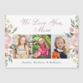 Pink Floral Fête des Mères Photo Collage Magnet Ca (Devant)