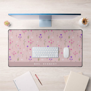 Pink Floral Fleur sauvage Motif Professeur tendanc
