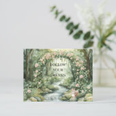 Pink Floral Forest Squirrel Briefkaart (Staand voorkant)