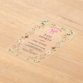 Pink Floral Frame Baby Shower Invitation (Poser)