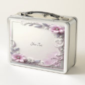 Pink Floral Frame Lunch box (Dos)