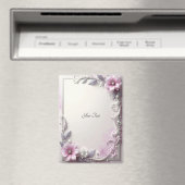Pink Floral Frame Magnet (In Situ (Lave-vaisselle))