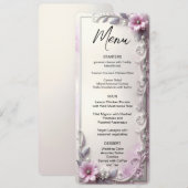 Pink Floral Frame Menu (Voorkant / Achterkant)