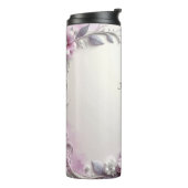 Pink Floral Frame Thermosbeker (Gedraaid links)