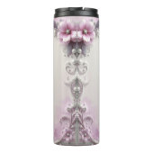 Pink Floral Frame Thermosbeker (Achterkant)