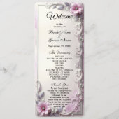 Pink Floral Frame Wedding Programma (Voorkant)