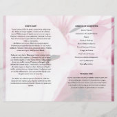 Pink floral Funeral Program template (Achterkant)