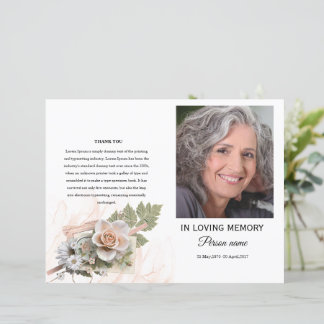pink Floral Funeral Programme Sjabloon