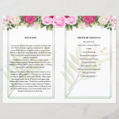 Pink Floral Funeral Programme sjabloon (Achterkant)