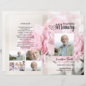 pink Floral Funeral Programme sjabloon (Voorkant / Achterkant)