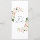 Pink Floral Garden 50e anniversaire Menu (Dos)