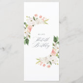 Pink Floral Garden Menu 30e verjaardag (Achterkant)