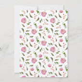 Pink Floral Garden Wedding Kaart (Achterkant)