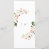 Pink Floral Garden Wedding Menu (Achterkant)