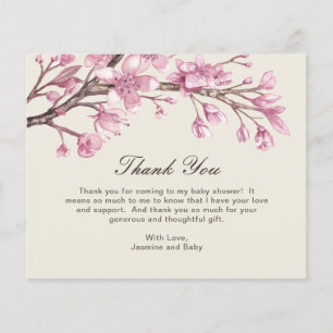Pink Floral Girl Budget Baby shower Dank u wel
