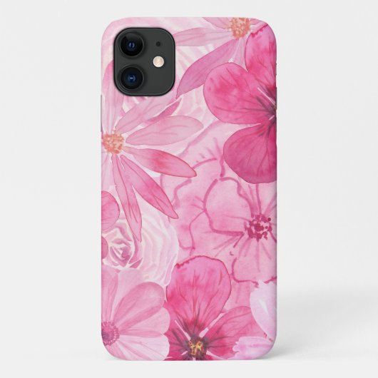 Pink Floral Girly Daisy Peony Abstract Case-Mate iPhone Case (Achterkant)