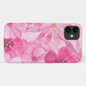 Pink Floral Girly Daisy Peony Abstract Case-Mate iPhone Case (Achterkant (horizontaal))