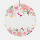 Pink Floral Godmothers Gold Keramisch Ornament (Achterkant)