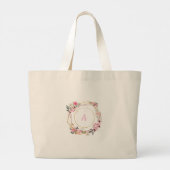 Pink Floral Gold Geometric Tote Bag (Achterkant)