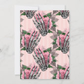 Pink Floral Gothic Skeleton Bachelorette Party Kaart (Achterkant)