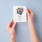 Pink Floral Gothic Wedding Invitation Flyer (Hand)