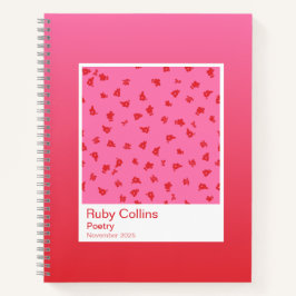 Pink Floral Gradient Spiral Notebook Notitieboek