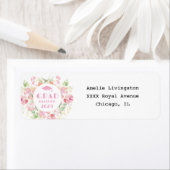 Pink Floral Graduation Return Address Label (Insitu)