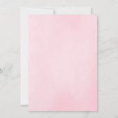 Pink Floral Greenery Girl Baby shower Invitation Kaart (Achterkant)