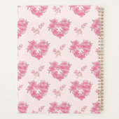 Pink Floral Hearts Pattern Planner (Achterkant)